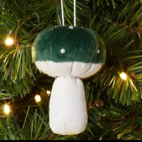 Other - Fabric Mushroom Ornament Dark Green, NWT